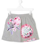 Kenzo Kids Teen Floral Tiger Stripe Skirt - Multicolour