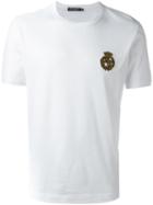 Dolce & Gabbana Crown Logo T-shirt, Men's, Size: 54, White, Cotton/silk/brass/polyester