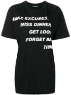 House Of Holland Excuses Slogan T-shirt - Black