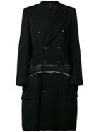 Comme Des Garçons Homme Ripped Double-breasted Coat - Black