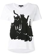 Markus Lupfer - Cat Print T-shirt - Women - Cotton/modal - S, White, Cotton/modal