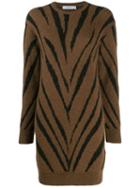 Max Mara Intarsia-knit Dress - Brown