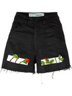 Off-white Embroidered Shorts - Black