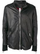 Giorgio Brato Zip Front Leather Jacket - Black