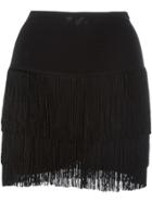 Norma Kamali Short Fringed Skirt - Black