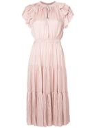 Ulla Johnson Tiered Ruffle Dress - Pink & Purple