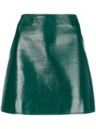 Courrèges Patent Mini Skirt - Green