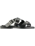 Jil Sander Strappy Flat Sandals - Black
