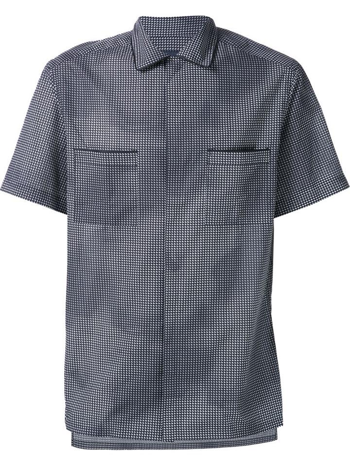 Lanvin Short Sleeve Shirt, Men's, Size: 16, Black, Cotton