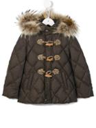 Fendi Kids Quilted Duffle Coat, Boy's, Size: 12 Yrs, Brown