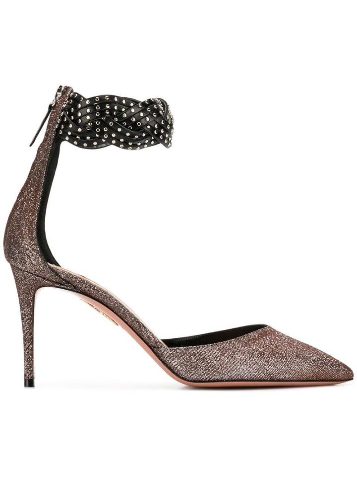 Aquazzura Aquazzura X Claudia Schiffer Glitter Effect Pumps - Metallic