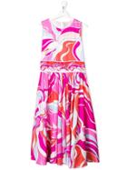Emilio Pucci Junior Teen Signature Swirl Print Dress - Pink