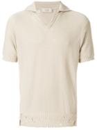 Maison Flaneur Holey Knit Polo Shirt - Nude & Neutrals