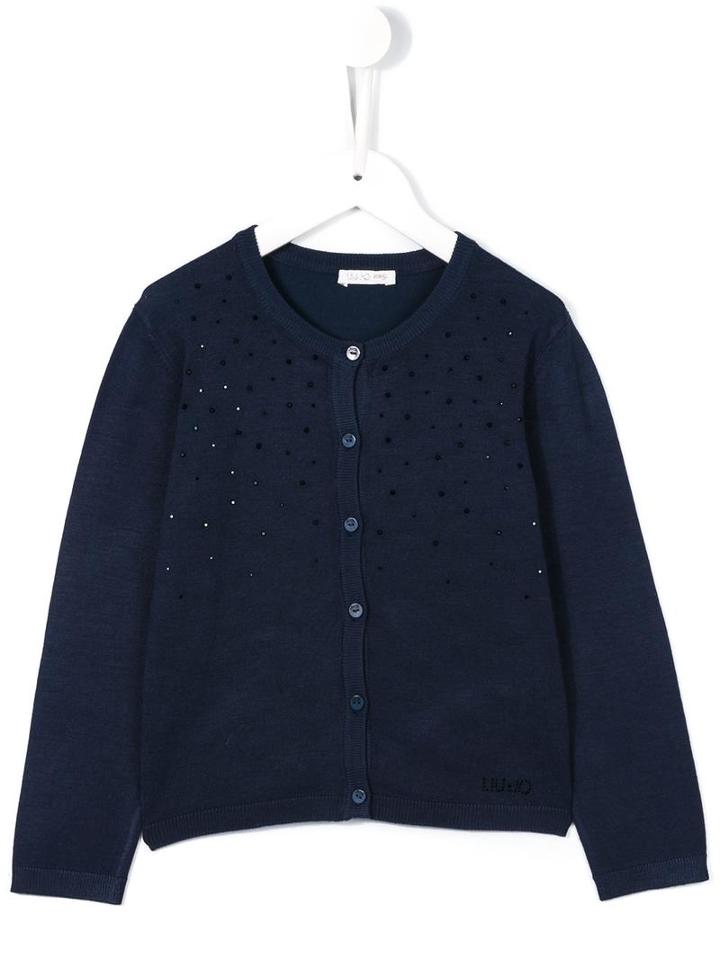 Liu Jo Kids 'chic Time' Cardigan, Toddler Girl's, Size: 3 Yrs, Blue