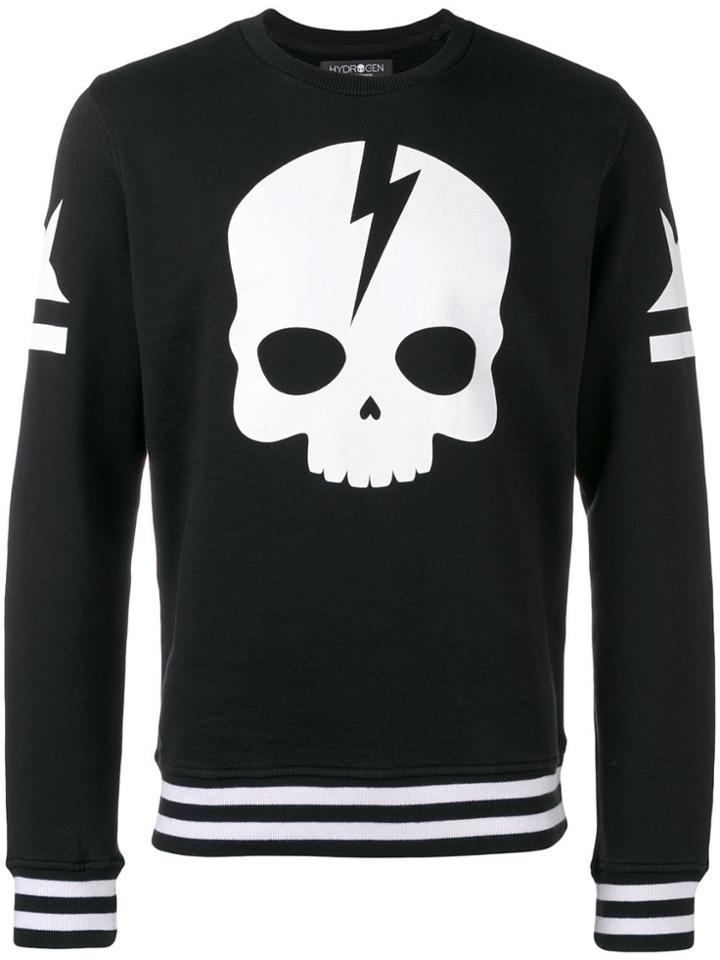 Hydrogen Skull Printed Sweatshirt - Black