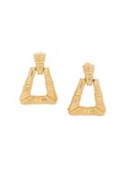 Monet Vintage 1970s Vintage Monet Bamboo Earrings - Metallic