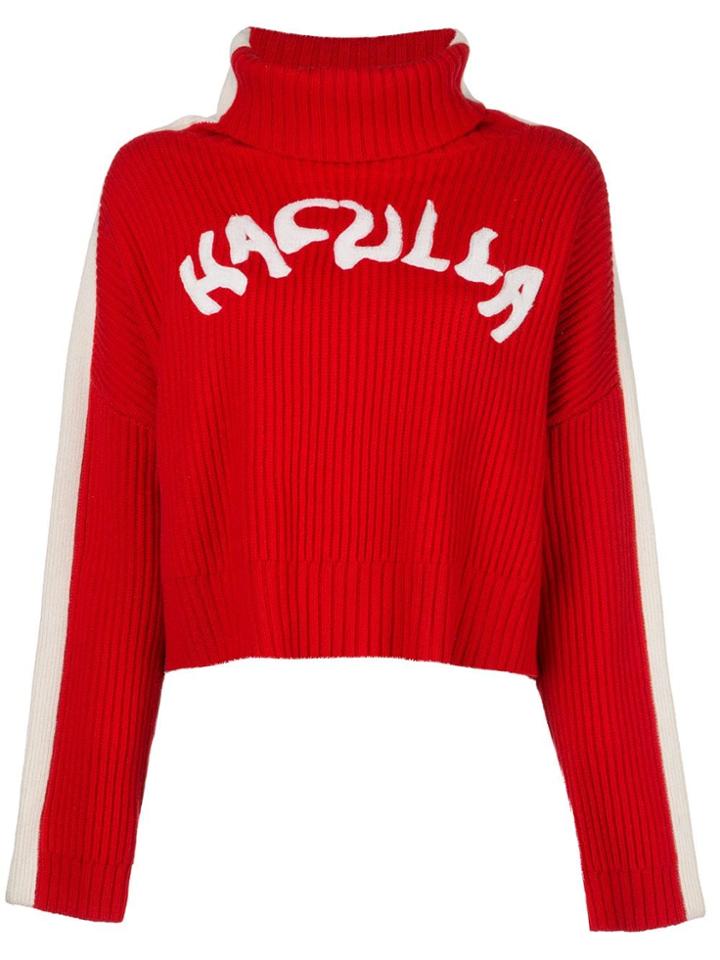 Haculla Logo Nouveau Ribbed Jumper - Red