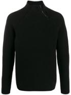 Transit Zipped Neck Sweater - Black