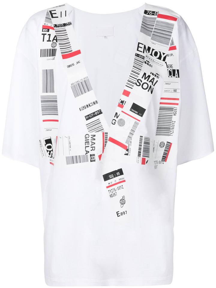 Maison Margiela Printed V-neck Blouse - White