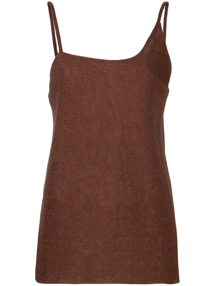 Kacey Devlin Asymmetical Metallic Cami Top - Brown