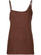 Kacey Devlin Asymmetical Metallic Cami Top - Brown