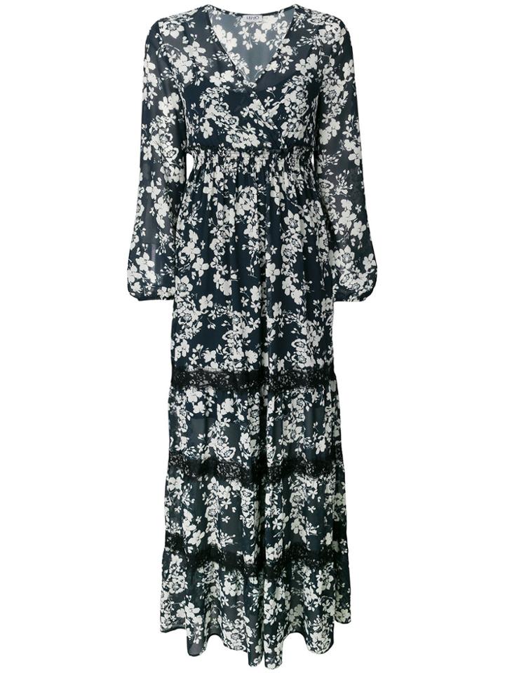 Liu Jo Floral Print Maxi Dress - Blue