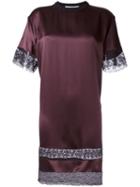 Givenchy Lace Insert T-shirt Dress, Women's, Size: 40, Pink/purple, Silk/polyamide