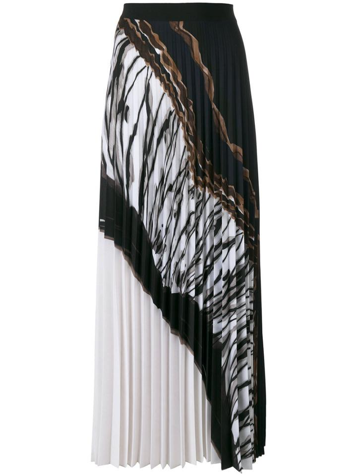 D.exterior - Pleated Maxi Skirt - Women - Polyester/spandex/elastane - 44, Black, Polyester/spandex/elastane