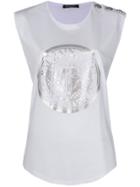 Balmain Medallion Print Vest Top - White