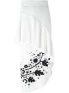 Peter Pilotto - Leaf Print Ruffle Skirt - Women - Polyester/spandex/elastane/acetate/viscose - 8, White, Polyester/spandex/elastane/acetate/viscose
