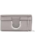 Salvatore Ferragamo Studded Gancio Clutch Bag - Grey