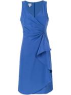 Armani Collezioni Sleeveless Draped Dress, Women's, Size: 46, Blue, Acetate/silk/polyester