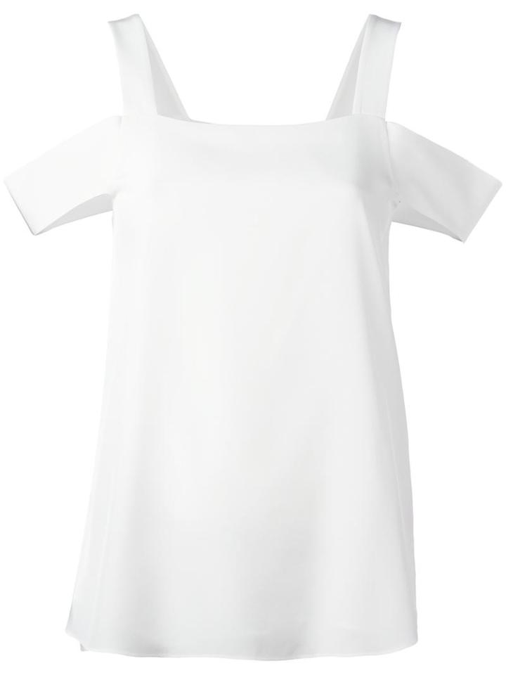 Tibi Cold Shoulder Blouse, Women's, Size: 0, White, Silk