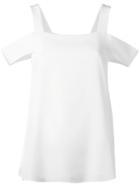 Tibi Cold Shoulder Blouse, Women's, Size: 0, White, Silk