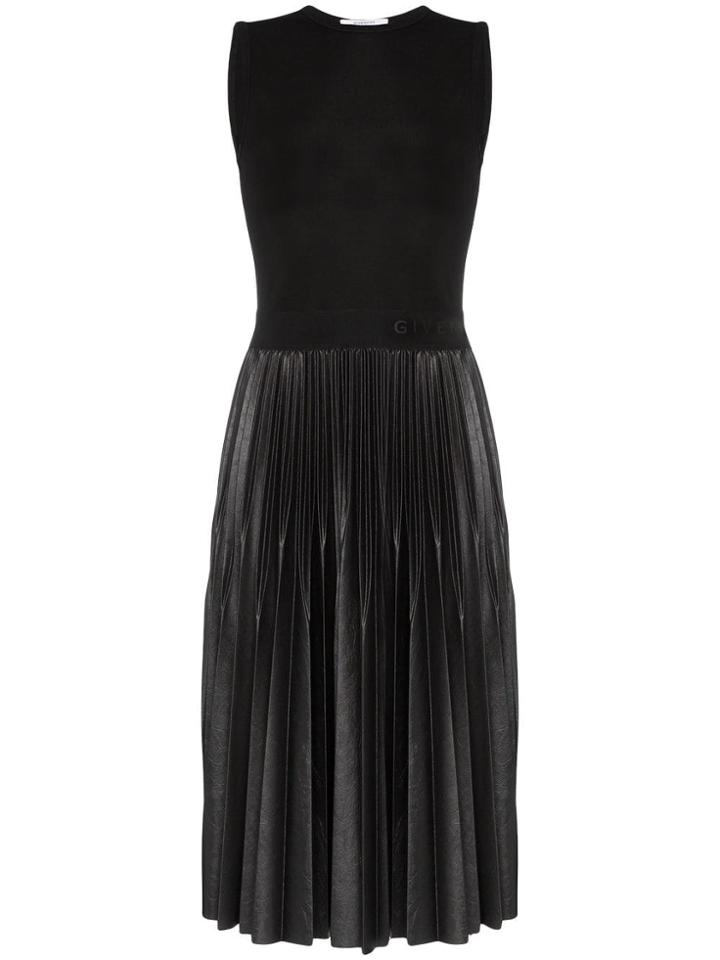 Givenchy Sleeveless Pleated Mid-length Dress - Black