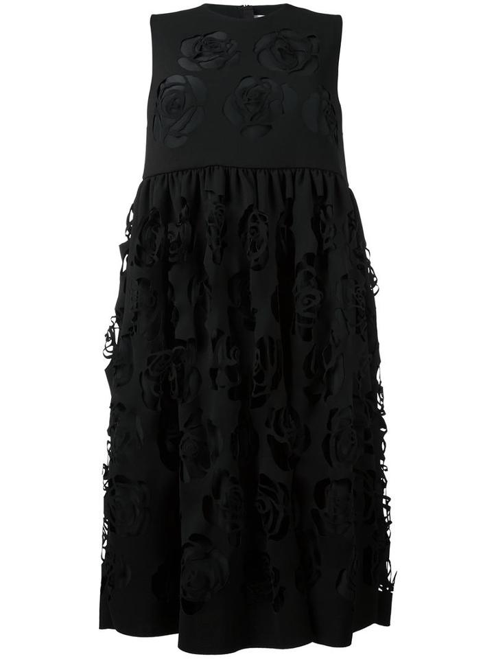Msgm Floral Cut-out Dress, Women's, Size: 42, Black, Polyester
