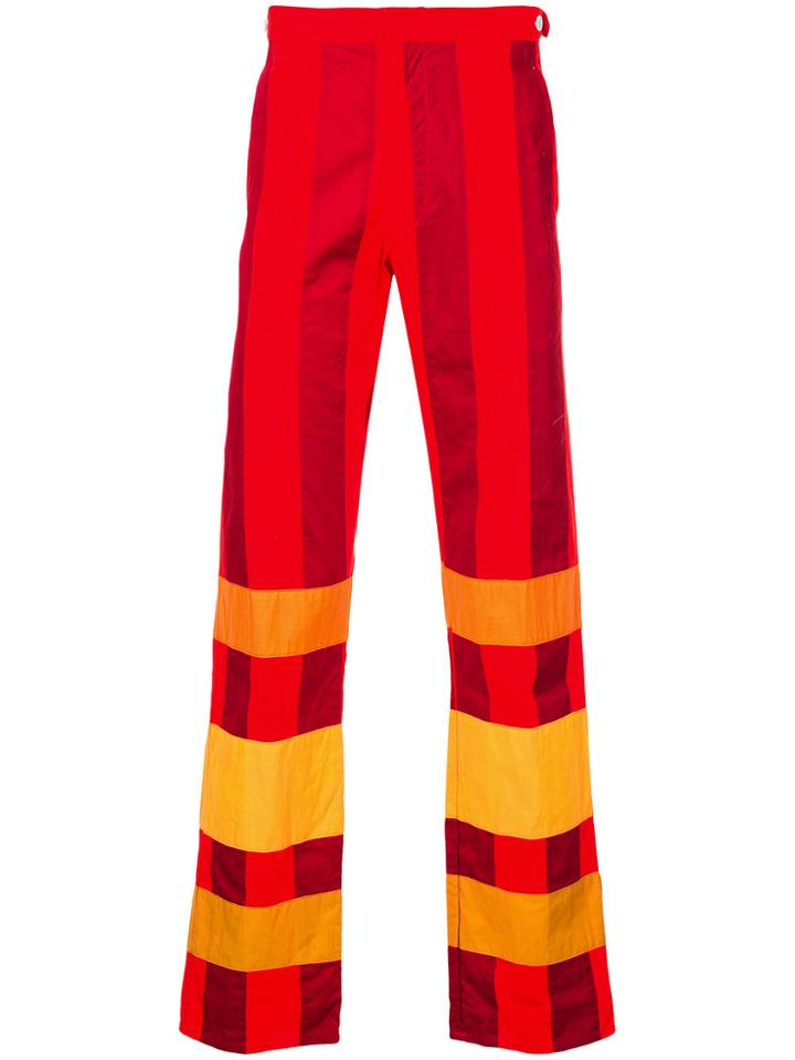 Comme Des Garçons Vintage Striped Detail Trousers - Red