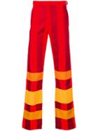 Comme Des Garçons Vintage Striped Detail Trousers - Red