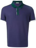 Moncler Contrast Collar Polo Shirt, Men's, Size: Xxl, Blue, Cotton