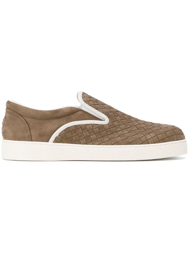 Bottega Veneta Steel Intrecciato Suede Dodger Sneaker - Brown