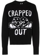 Liam Hodges Crapped Out Intarsia Knitted Cotton Jumper - Black