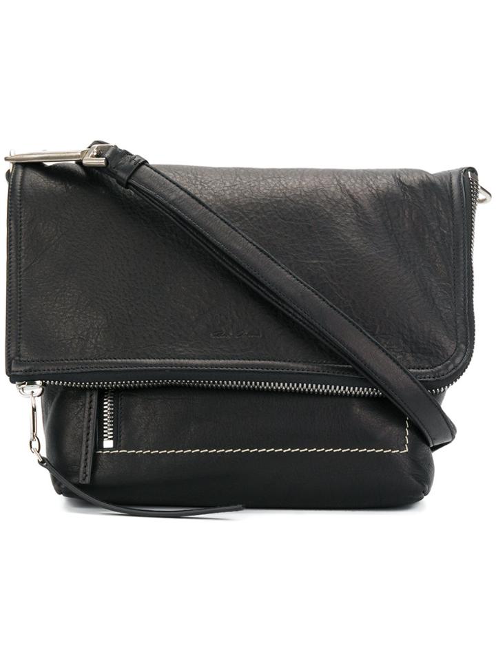 Rick Owens Foldover Messenger Bag - Black