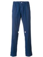 Entre Amis Drawstring Straight Leg Trousers - Blue