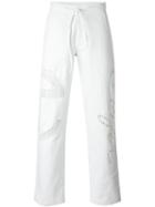 Telfar Embroidered Pants, Adult Unisex, Size: M, White, Cotton