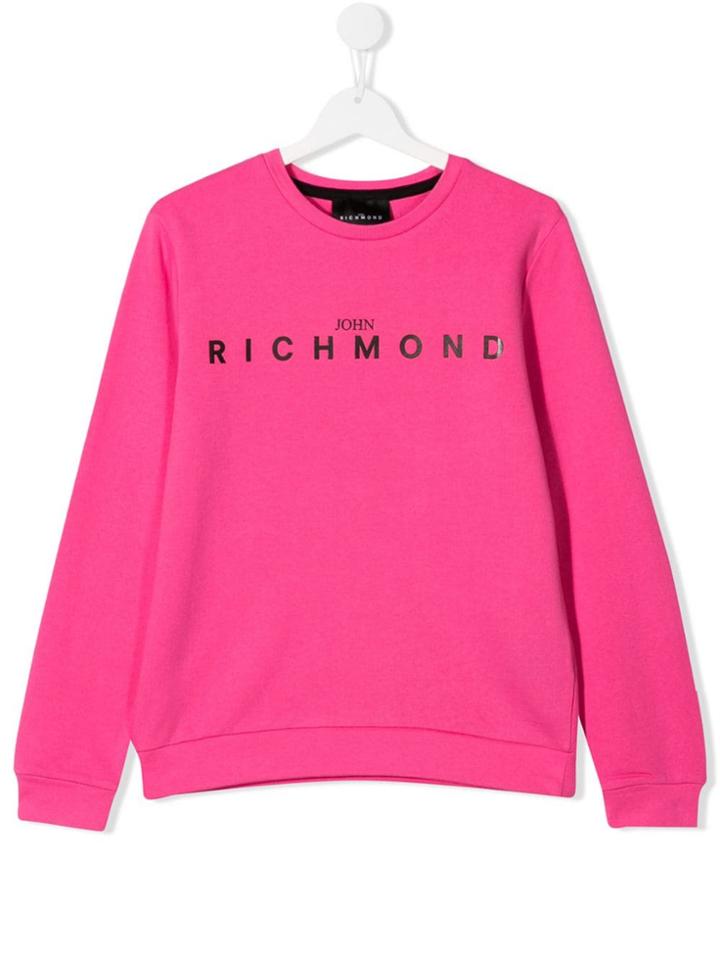 John Richmond Junior Logo Print Sweatshirt - Pink