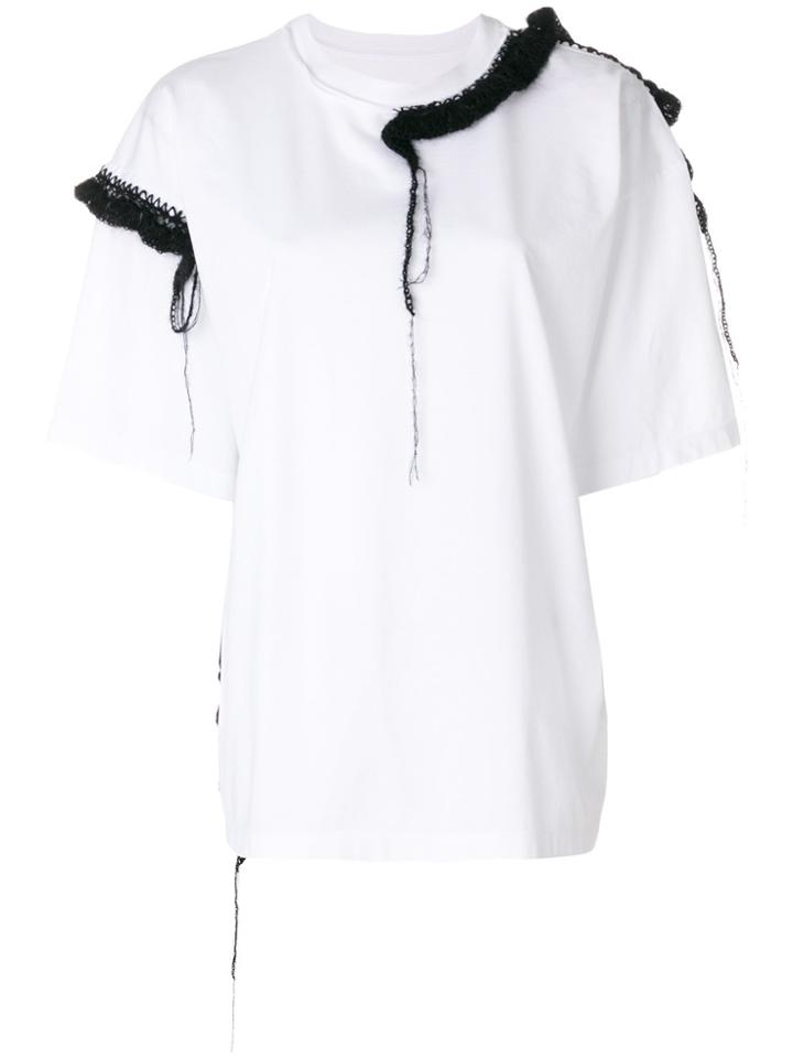 Maison Margiela T-shirt With Mohair Embellishment - White