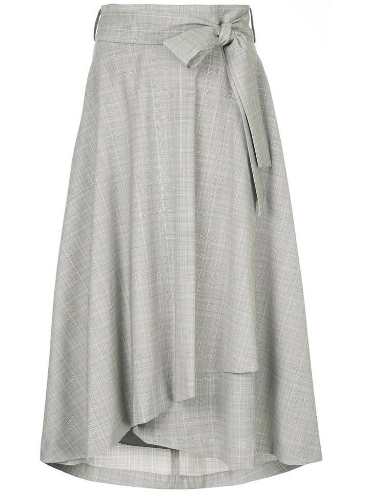 Cityshop Asymmetric Check Skirt - Grey
