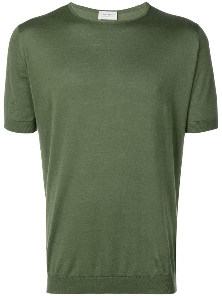 John Smedley Belden Ribbed Trim T-shirt - Green