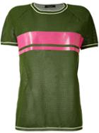 Roberto Collina - Contrast Panel T-shirt - Women - Cotton - M, Green, Cotton