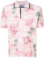 Junya Watanabe Comme Des Garçons - Tropical Print Polo Shirt - Men - Cotton/wool - S, Pink/purple, Cotton/wool
